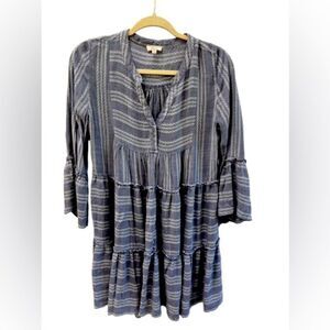 ELAN Boho Blue Striped Dress